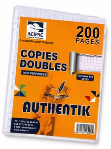 Cahier Doubles Copies 200P